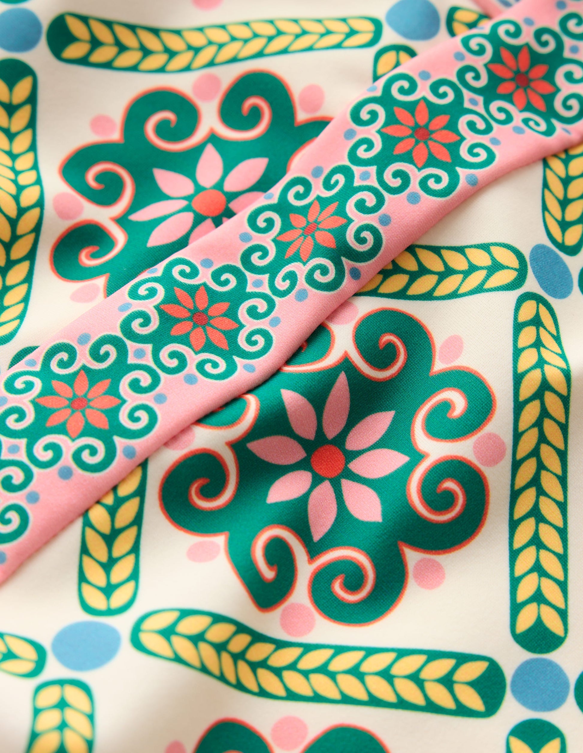 Lefkada Square Neck Swimsuit-Rich Emerald, Baroque Tile-6