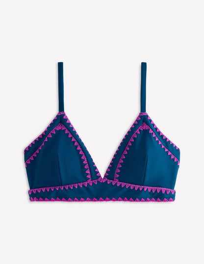 Kasos String V Neck Bikini Top-Oceansid, Very Fuchsia