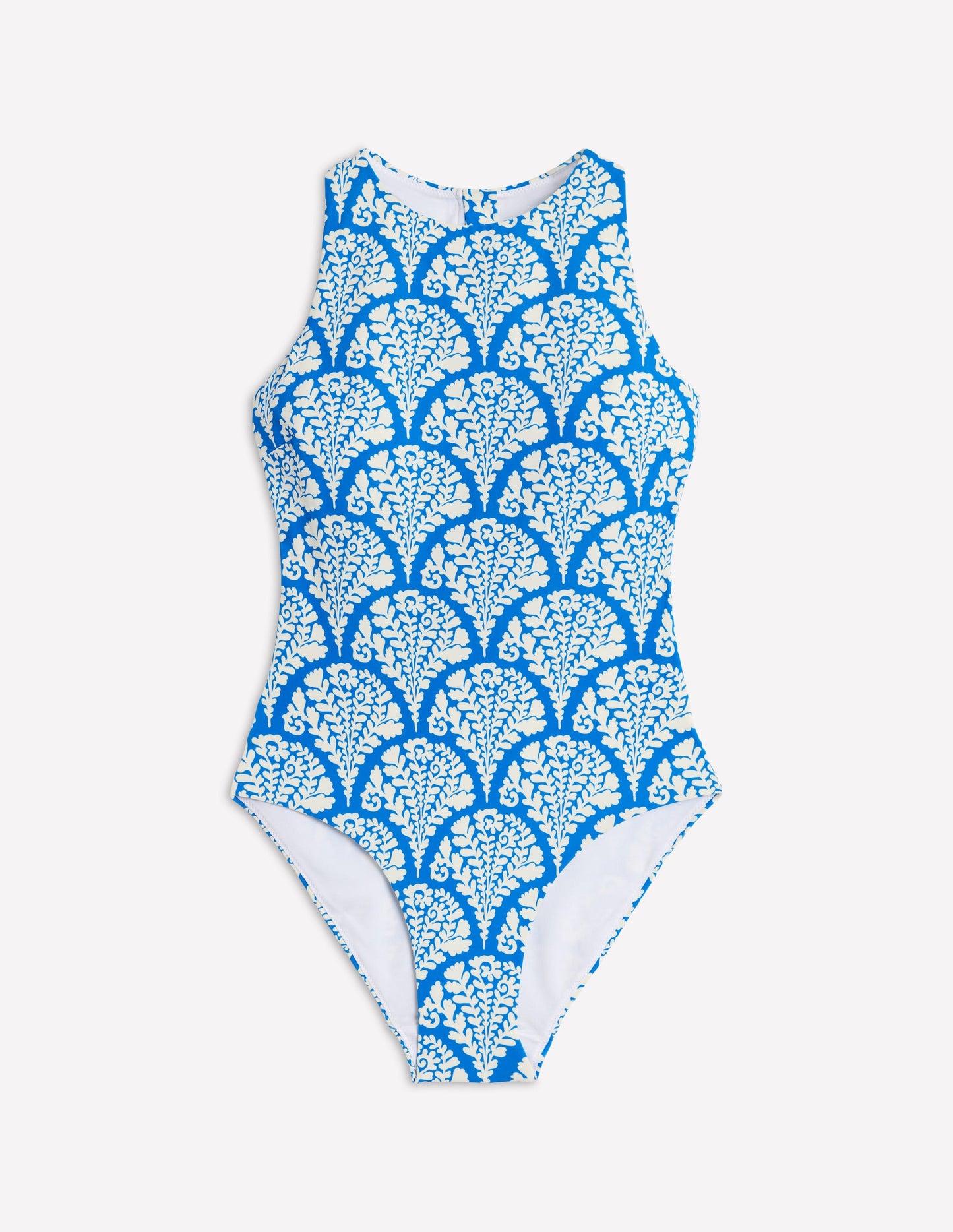 Piped Sporty Swimsuit-Bright Blue, Blossomy