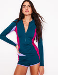 Rash Guard Swim Shorts-Oceanside Blue