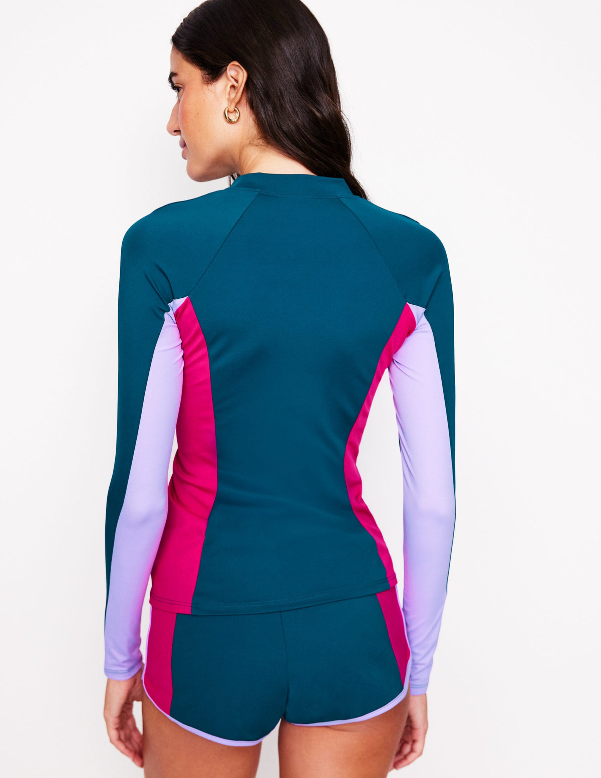 Long Sleeve Rash Guard Top-Oceanside Blue - Image 4