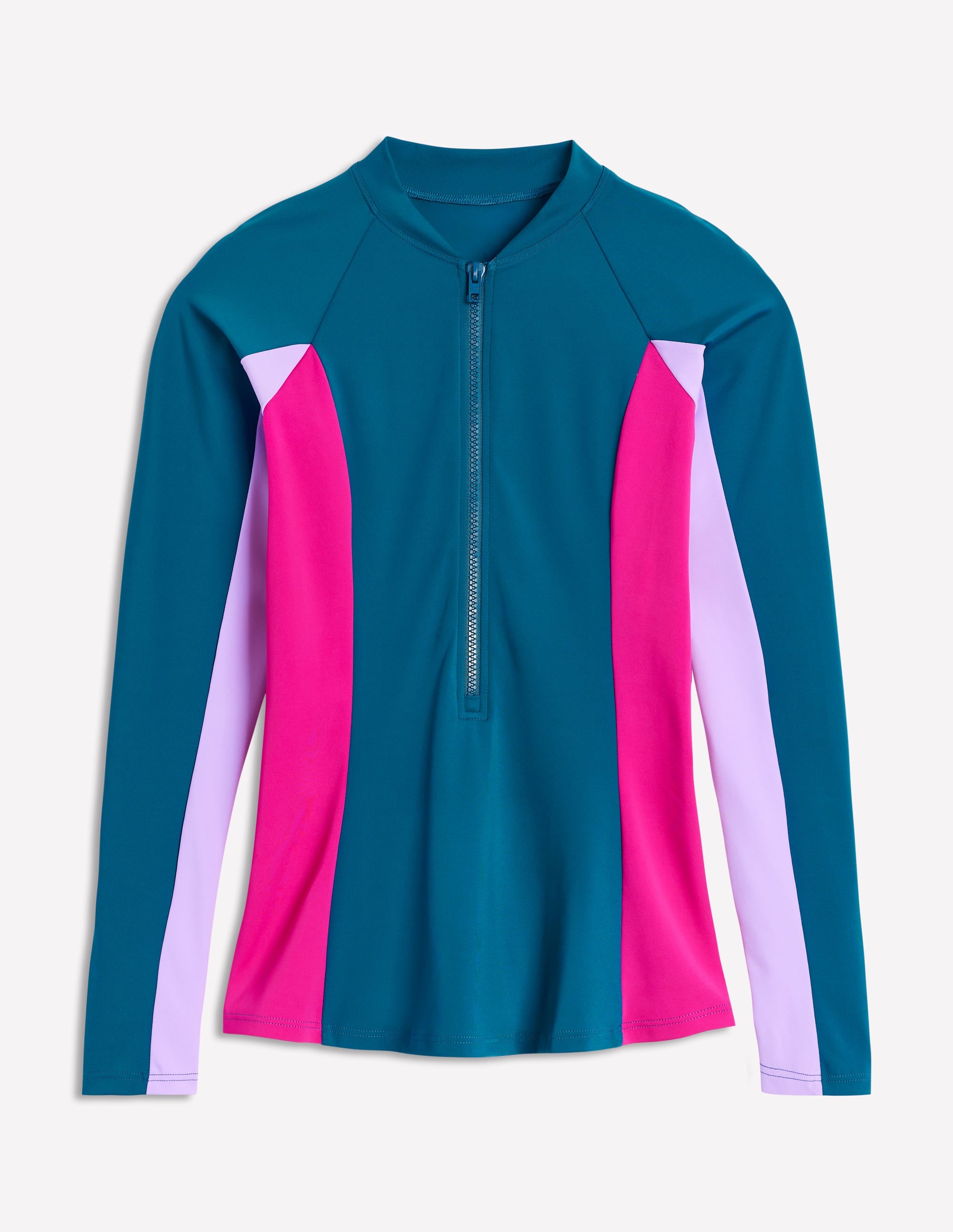 Long Sleeve Rash Guard Top-Oceanside Blue - Image 7