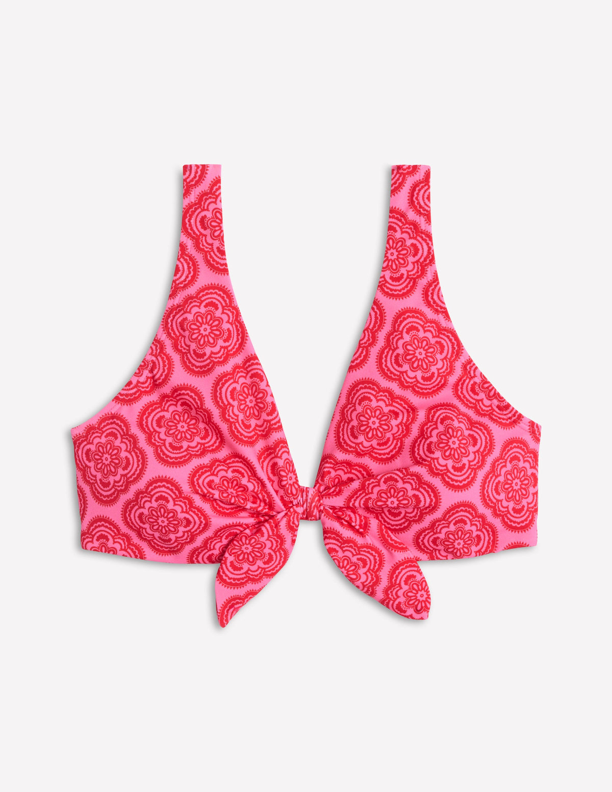 Tie Front Bikini Top-Pink Rose, Botanic Blush - Image 7