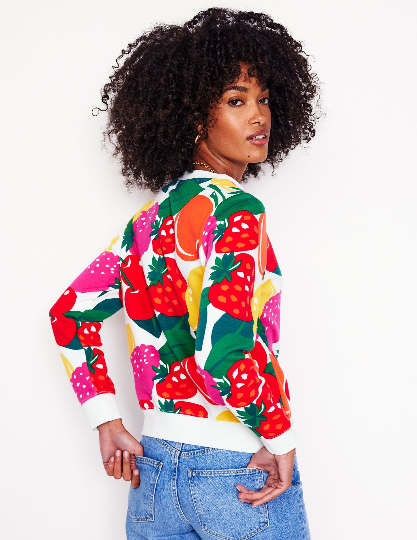 Hannah Printed Sweatshirt-Multi, Summer Fruits