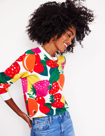 Hannah Printed Sweatshirt-Multi, Summer Fruits