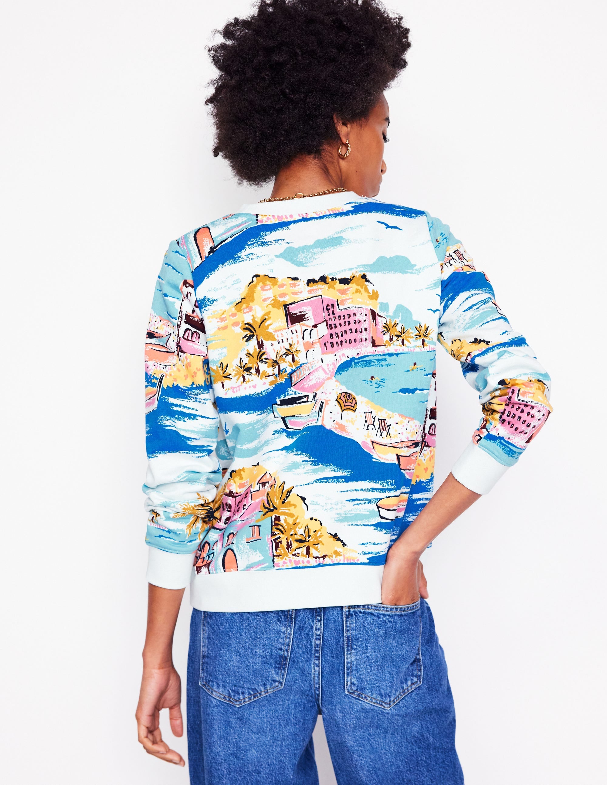 Hannah Printed Sweatshirt-Multi, Paradise Bay - Image 5