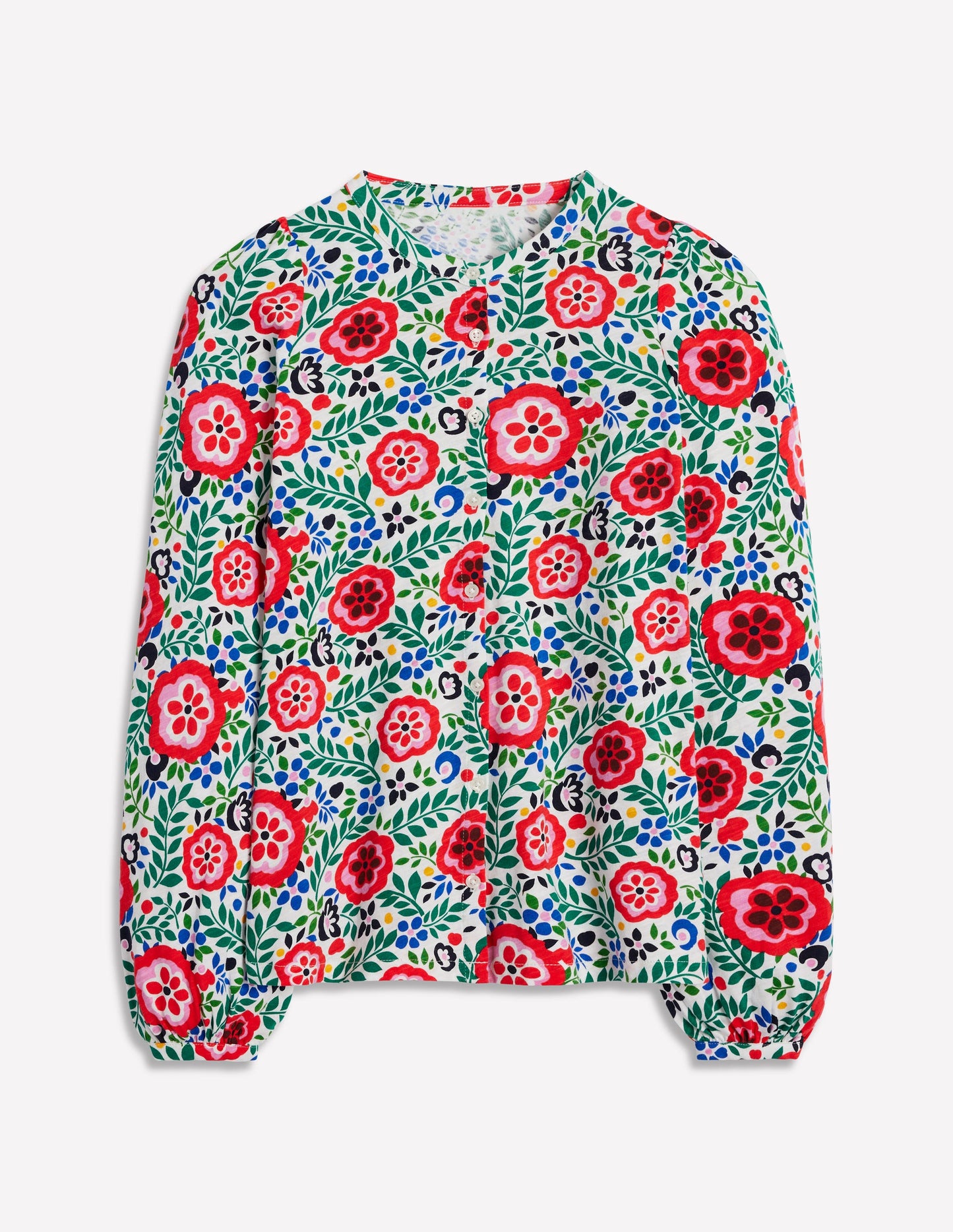 Marina Jersey Shirt-Multi, Foliage Scatter