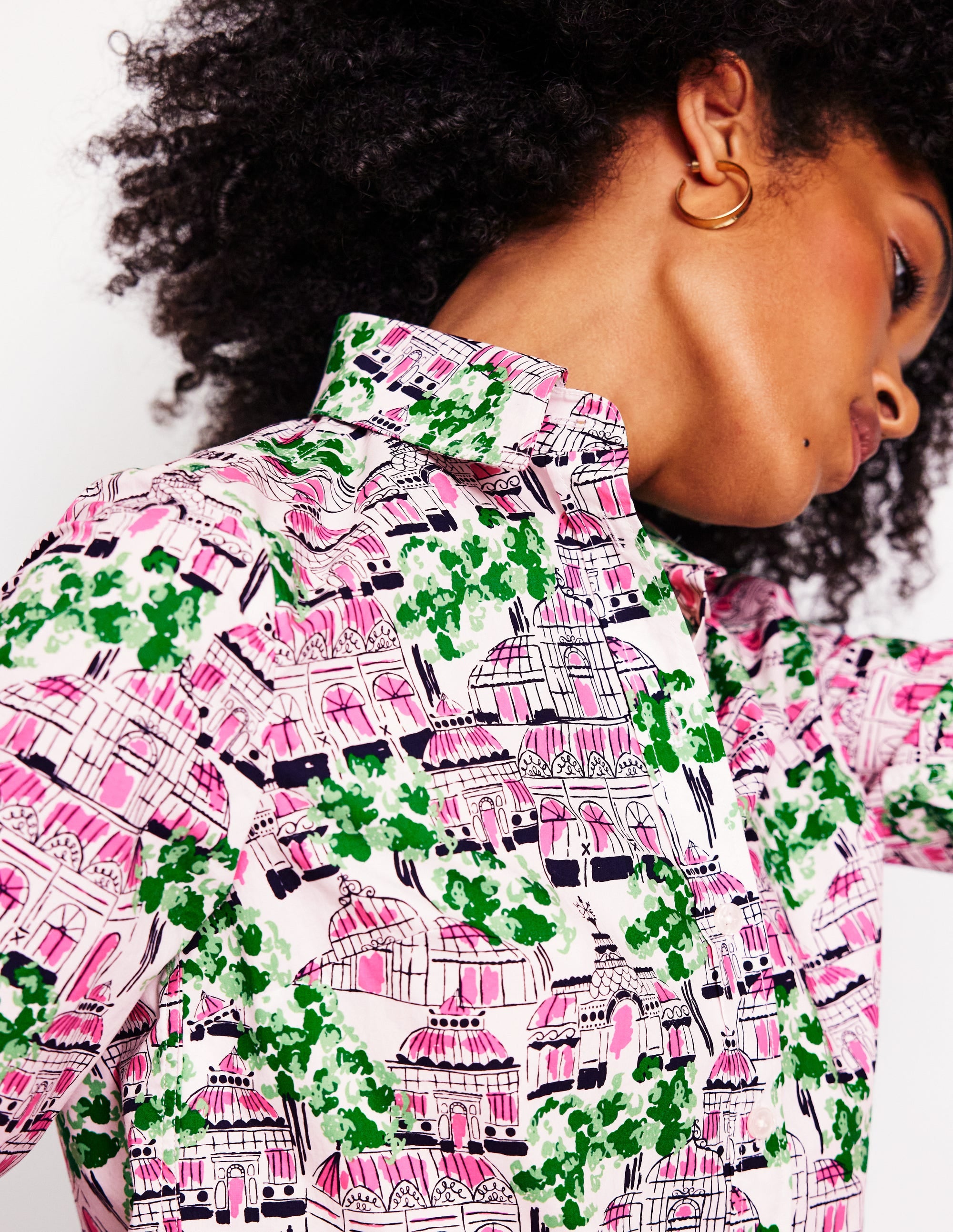 Sienna Cotton Shirt-Ivory, Botanical Greenhouse - Image 2