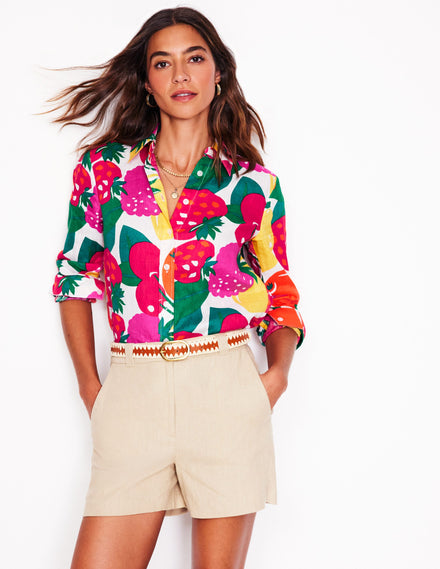 Sienna Linen Shirt-Multi, Summer Fruits