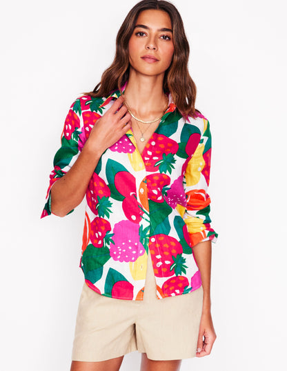 Sienna Linen Shirt-Multi, Summer Fruits