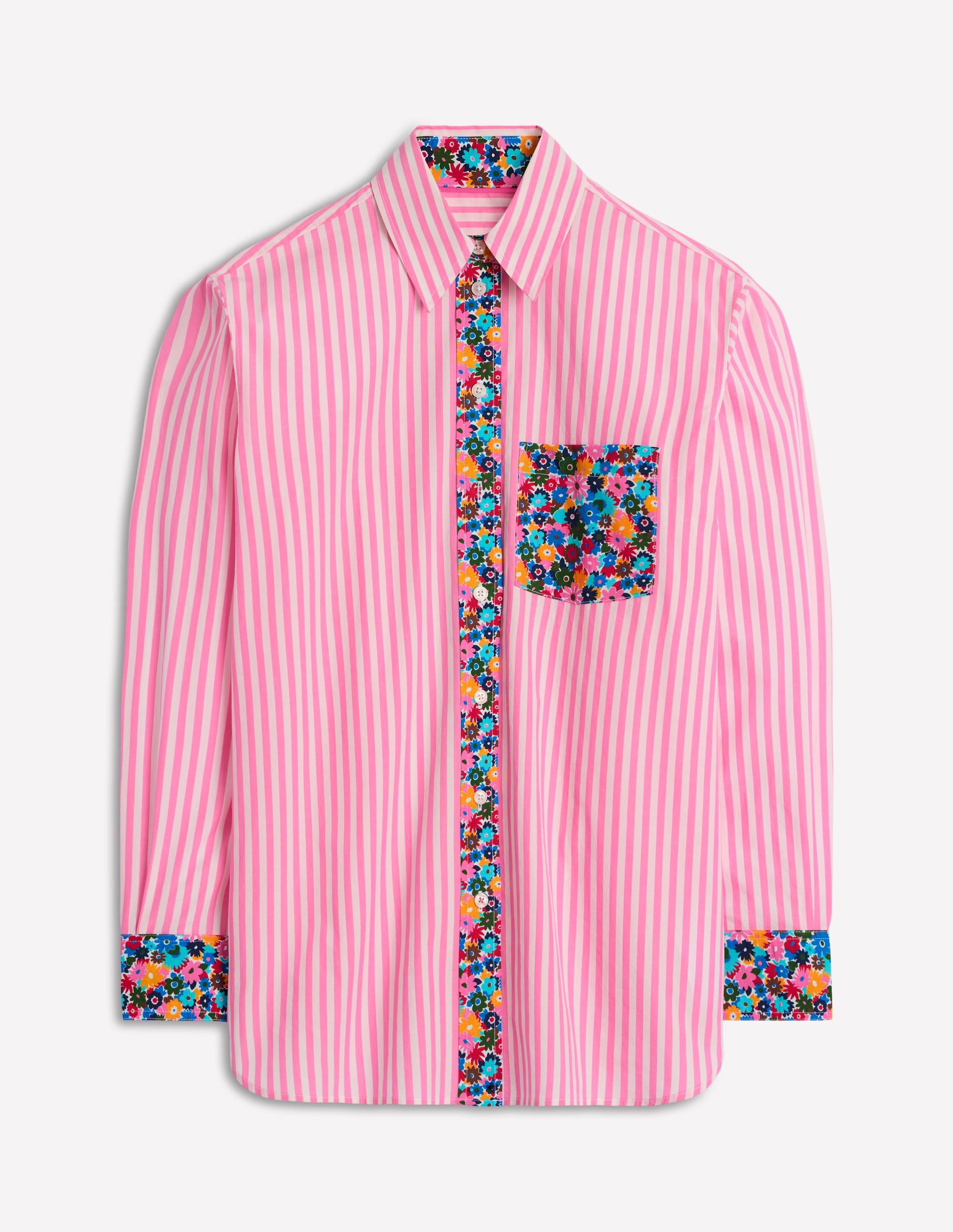 Sadie Relaxed Cotton Shirt-Multi, Paintbox Ditsy - Image 8