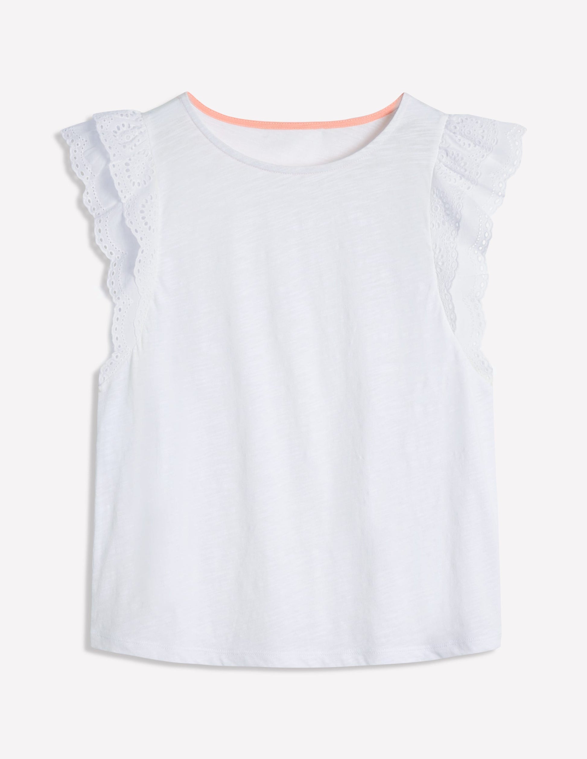 Belle Broderie Sleeve Top-White-5