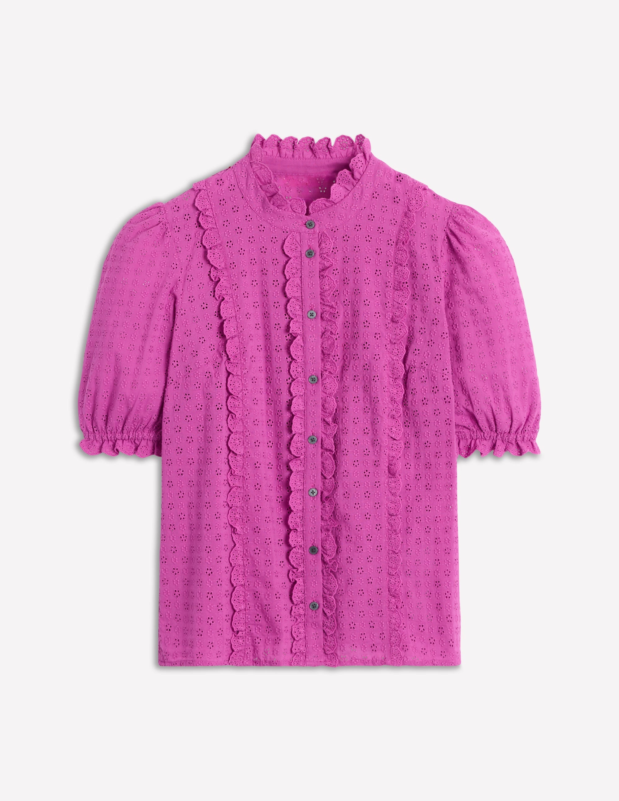 Feminine Cotton Blouse-Foxglove Purple - Image 6