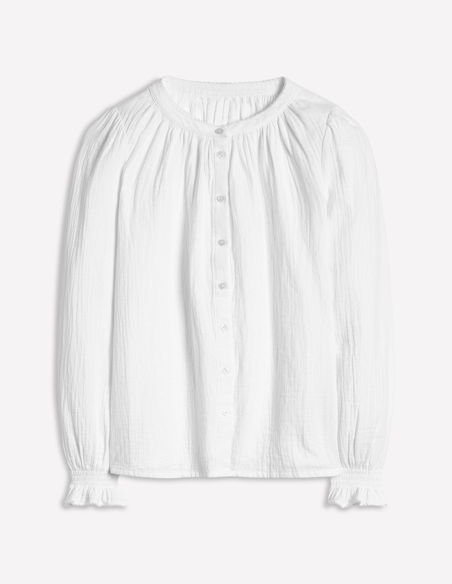 Evie Double Cloth Top-White