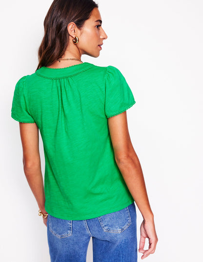 Ava Short Sleeve Top-Sapling Green