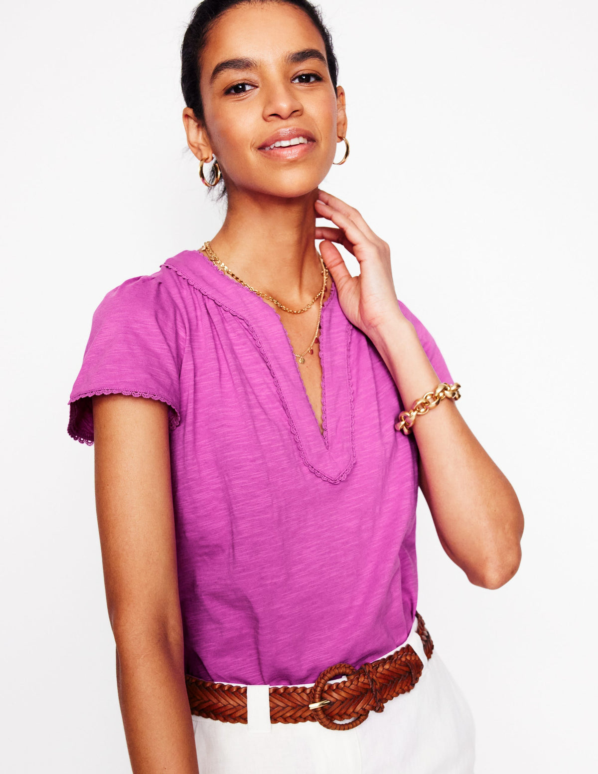 Ava Short Sleeve Top-Radiant Orchid - Image 5