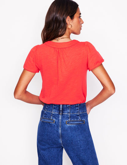 Ava Short Sleeve Top-Jam Red-3