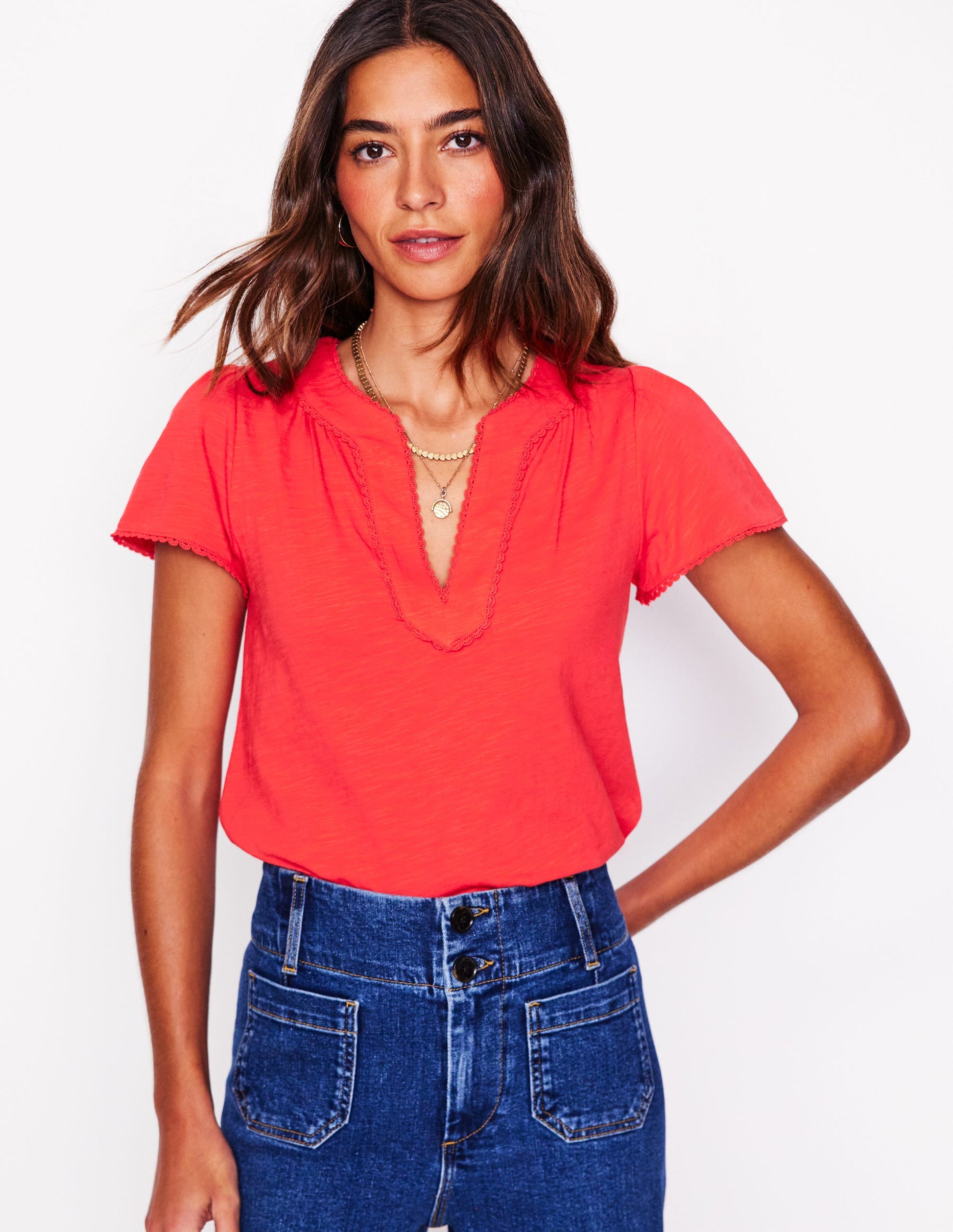 Ava Short Sleeve Top-Jam Red-4