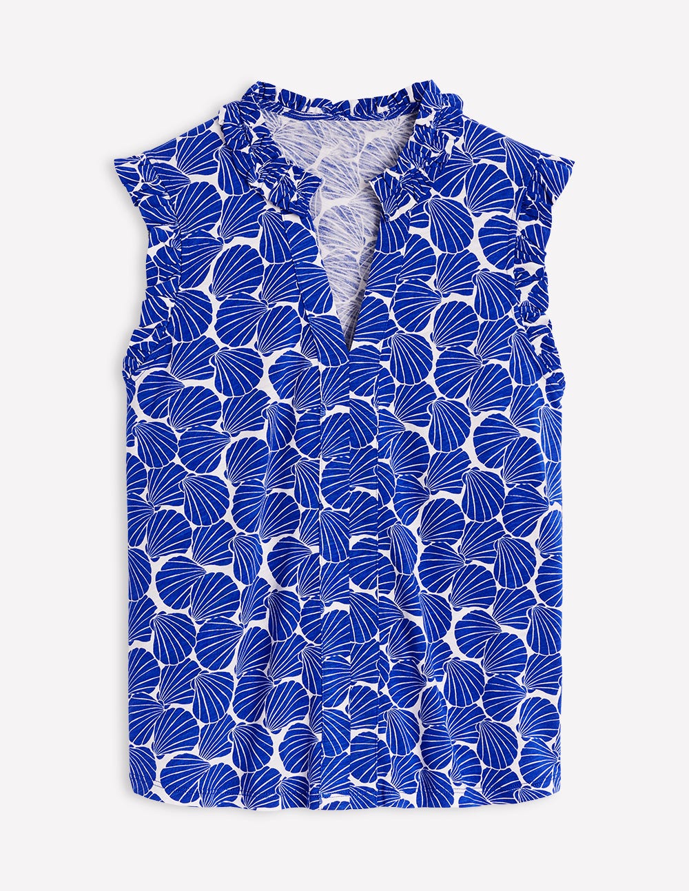 Lola Sleeveless Top-Bright Blue, Seashell-5
