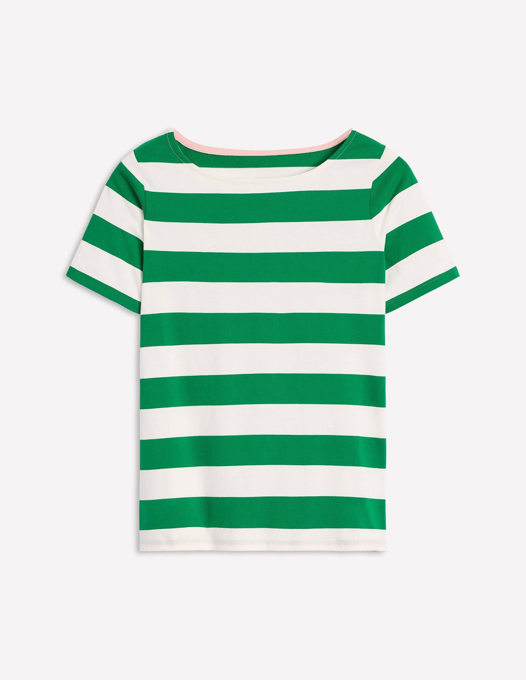 Ella Short Sleeve Breton-Ivory, Rich Emerald - Image 5