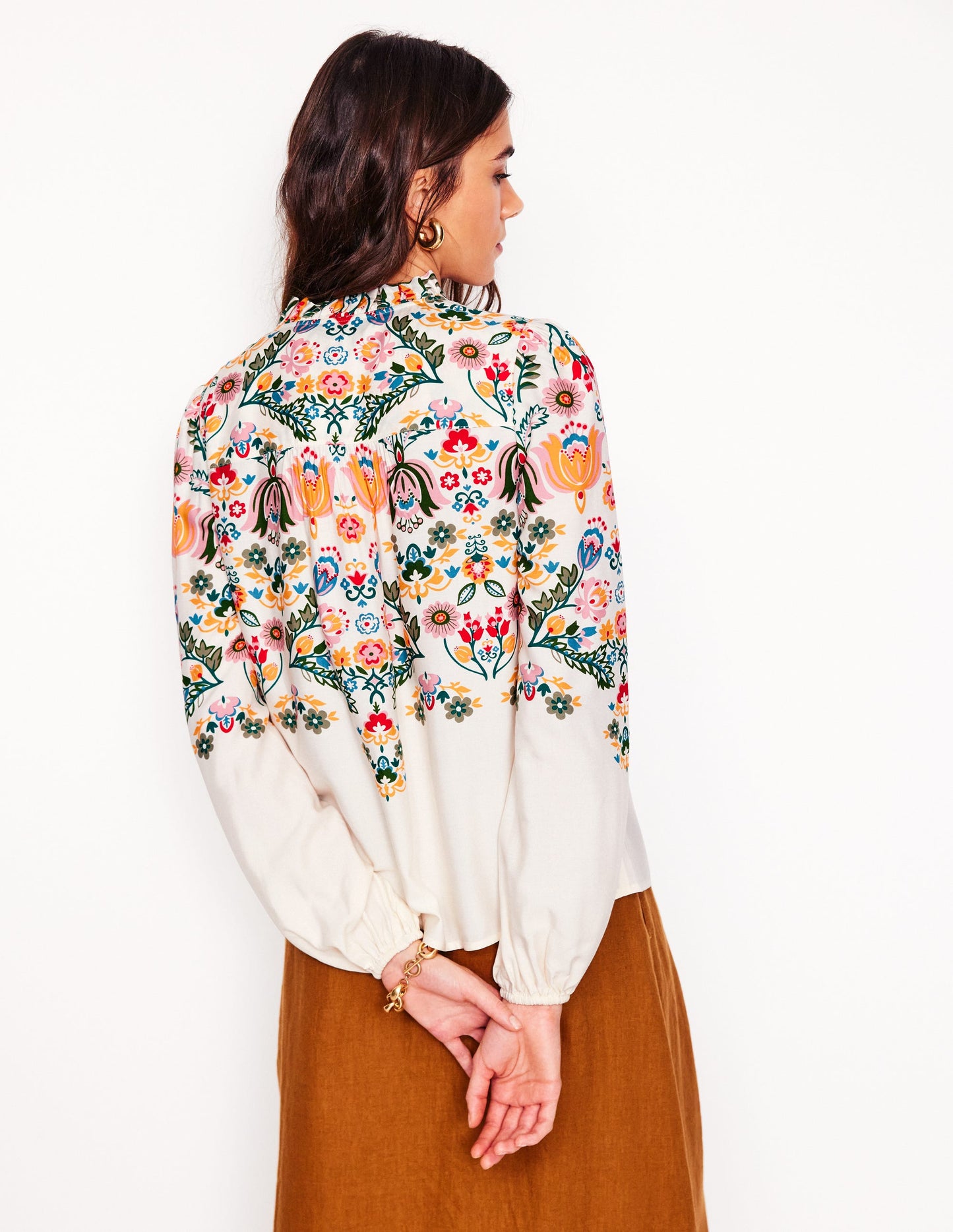 Ruffle Collar Blouse-Ivory, Tulip Fusion