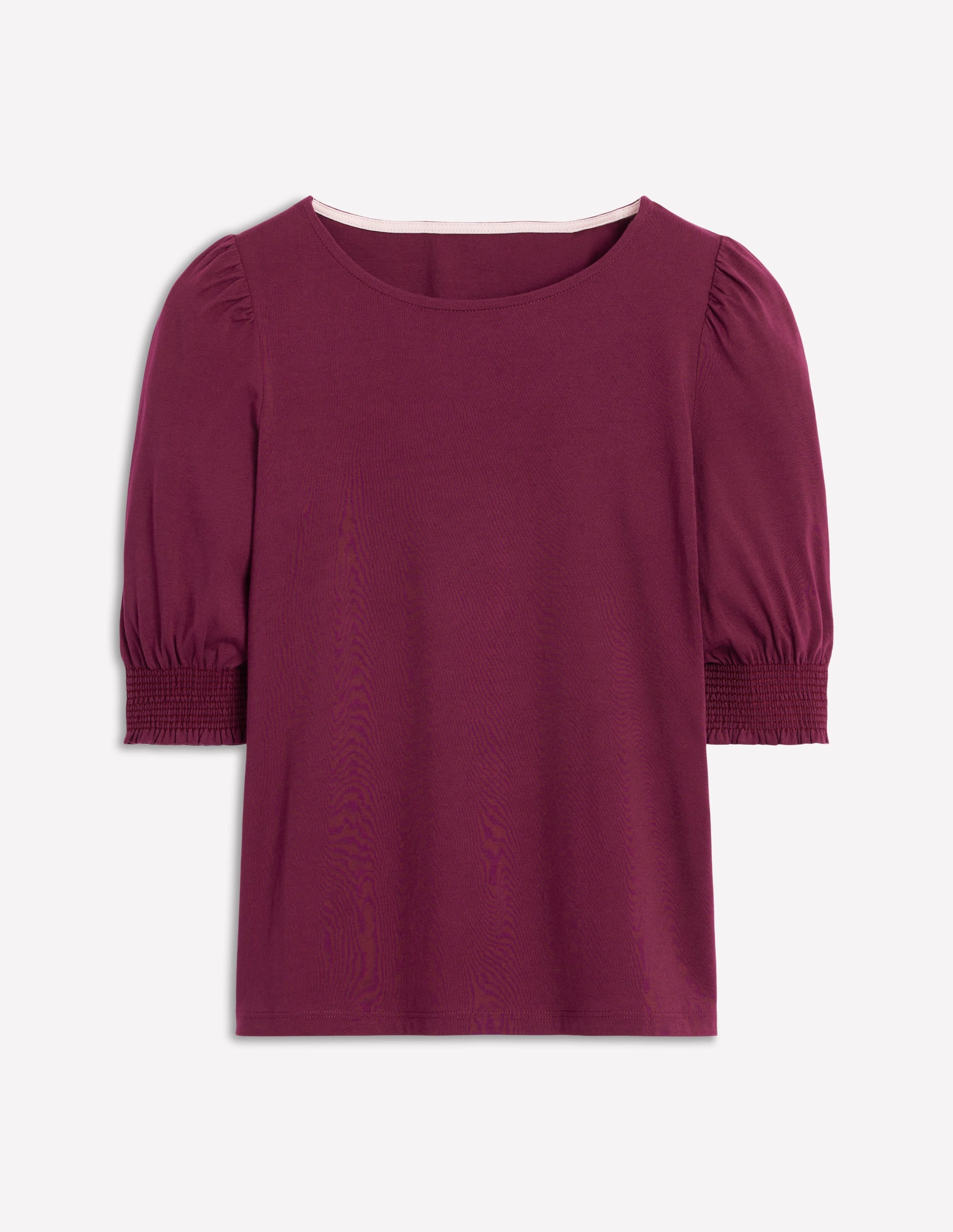 Short Sleeve Smocked Cuff Top-Deep Wisteria - Image 4