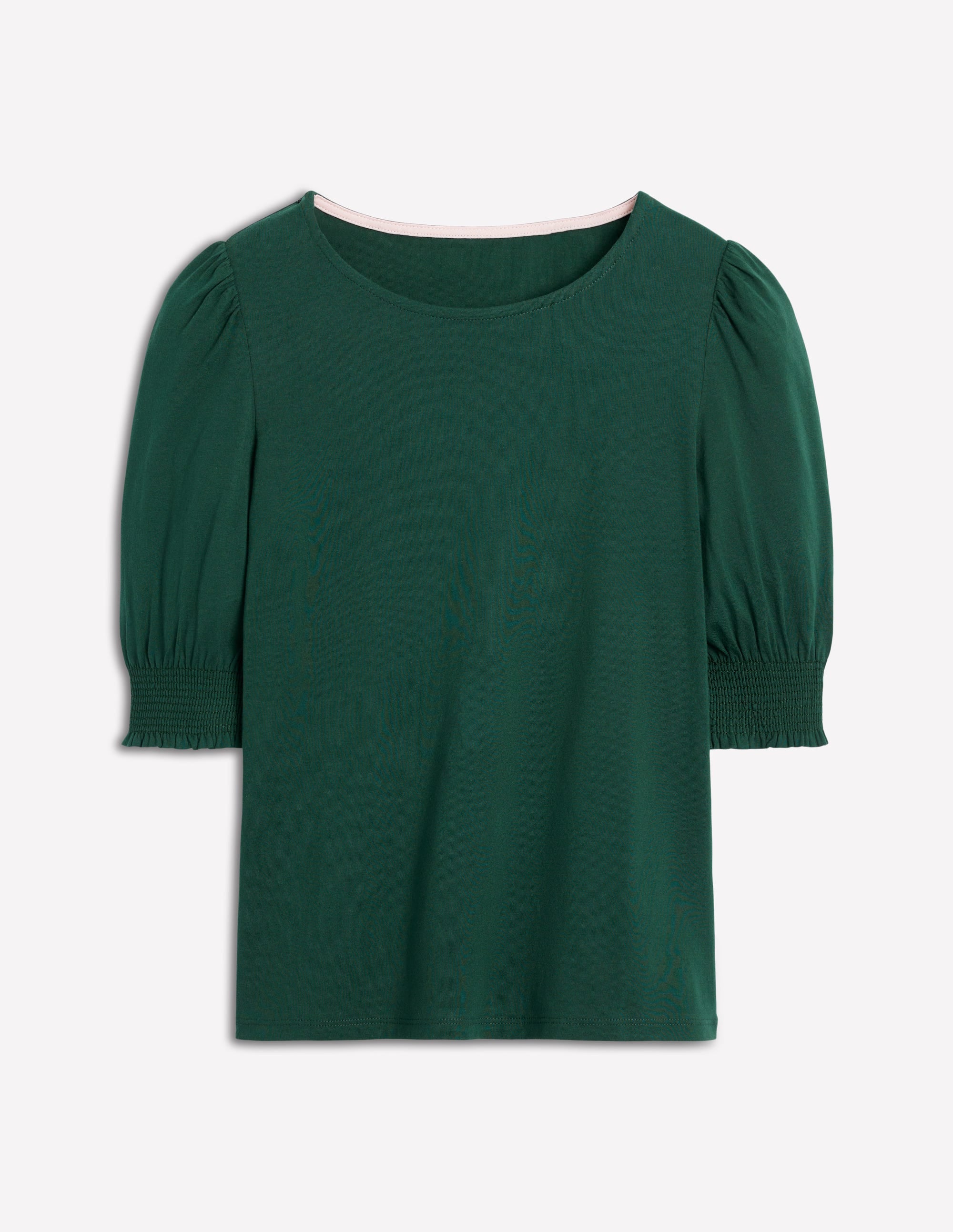 Short Sleeve Smocked Cuff Top-Green Pine - Image 6