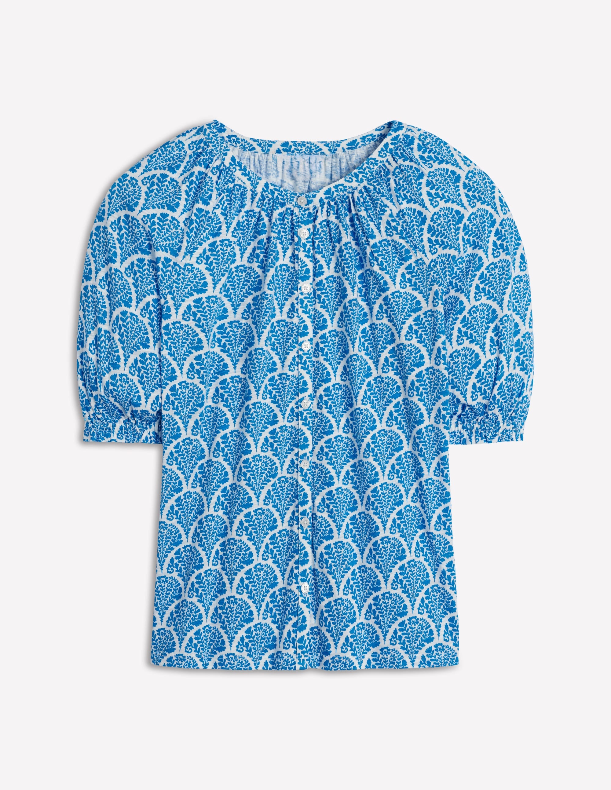Isla Jersey Shirt-Cerulean Blue, Blossomy - Image 6