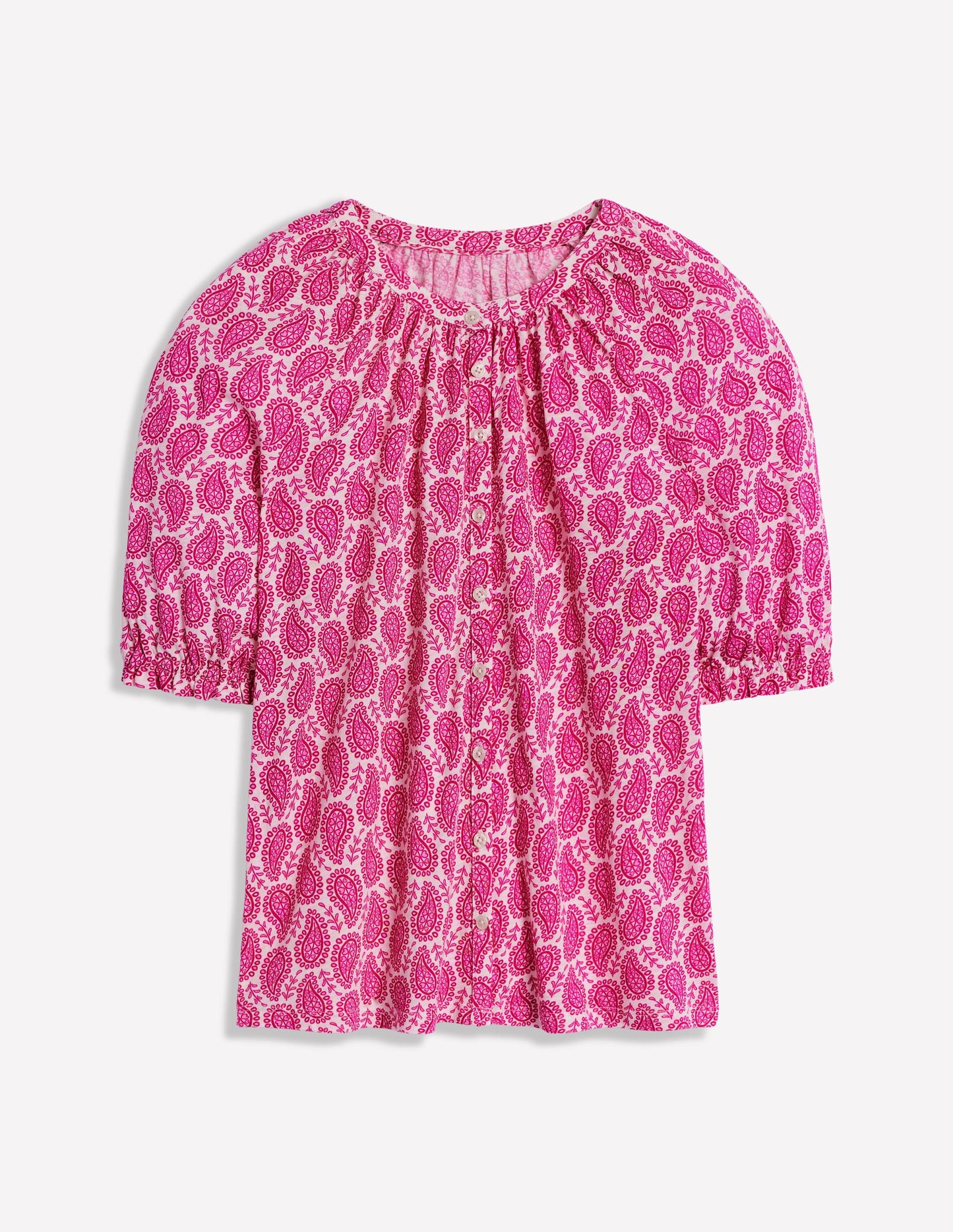 Isla Jersey Shirt-Cosmos Pink, Paisley Heart