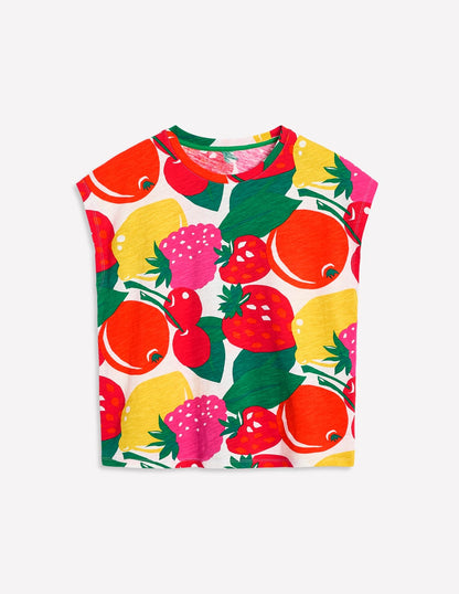 Printed Slub T-Shirt-Multi, Summer Fruits