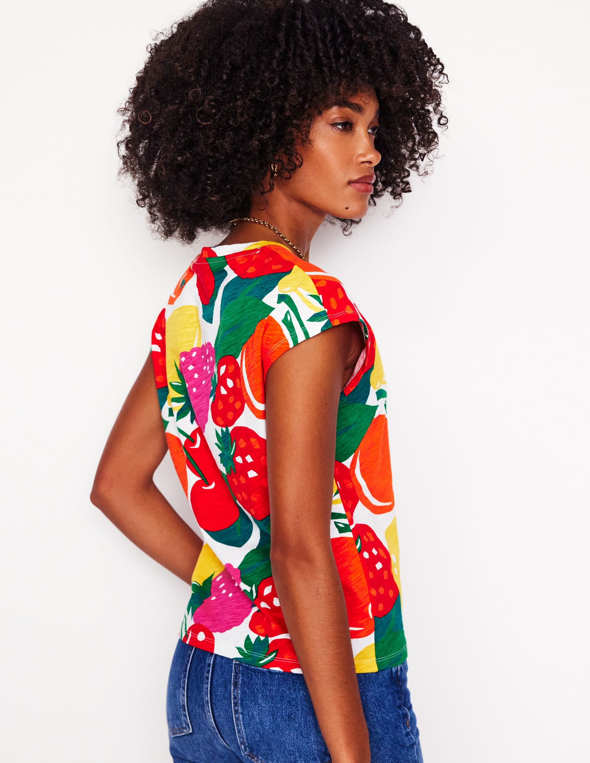 Louisa Slub T-Shirt-Multi, Summer Fruits - Image 3