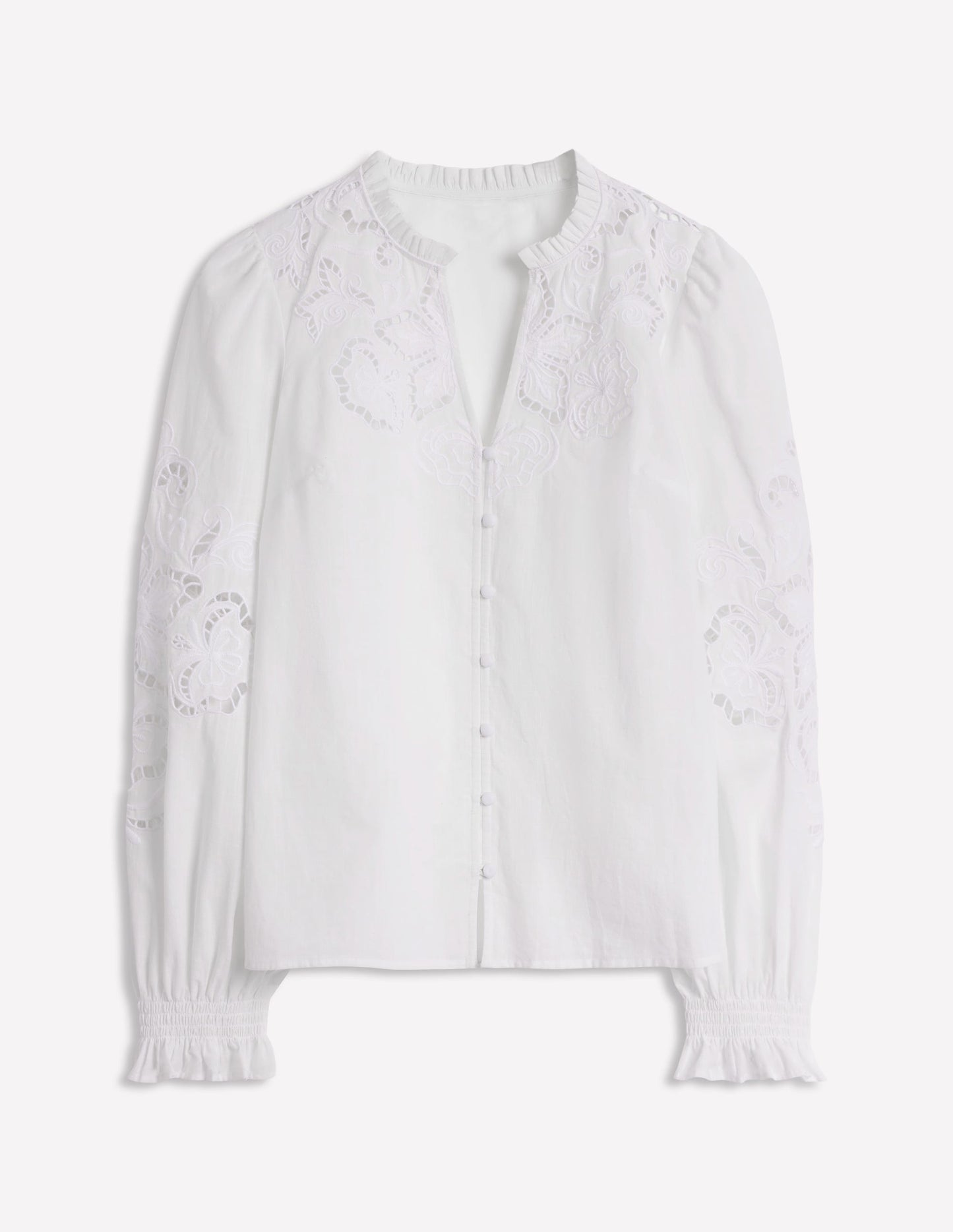 Cutwork Embroidered Blouse-White