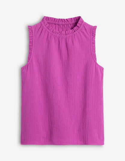 Sophie Ruffle Double Cloth Top-Foxglove Purple-6