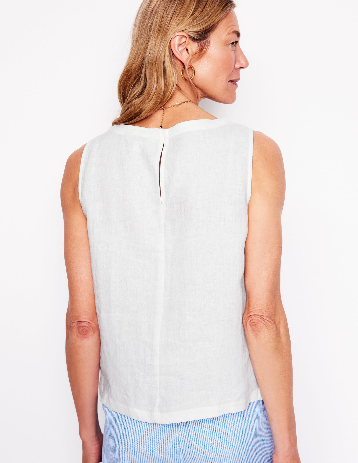 Linen Shell Top-White