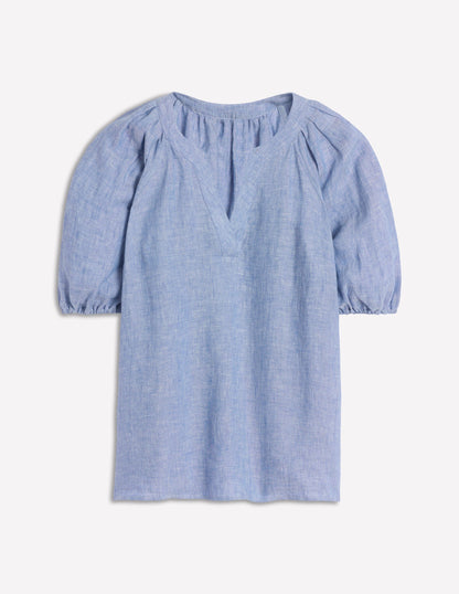 Brooke Linen Top-Chambray-7