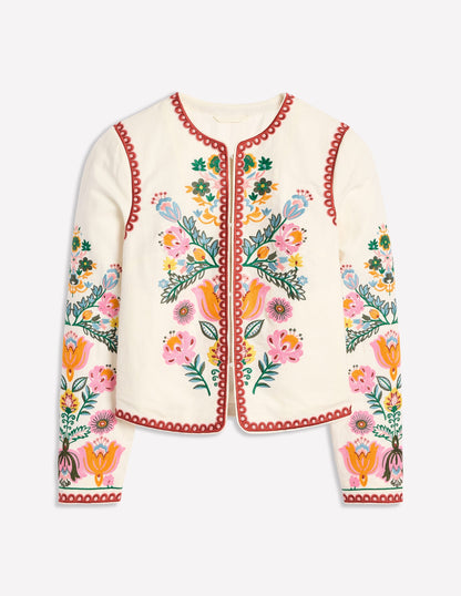 Embroidered Item Jacket-Ivory, Tulip Fusion