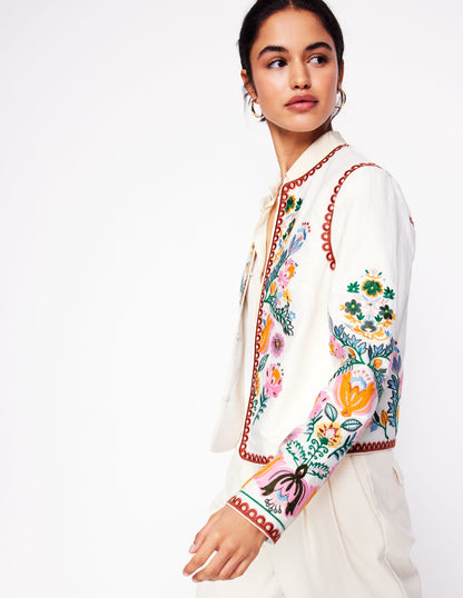 Embroidered Item Jacket-Ivory, Tulip Fusion