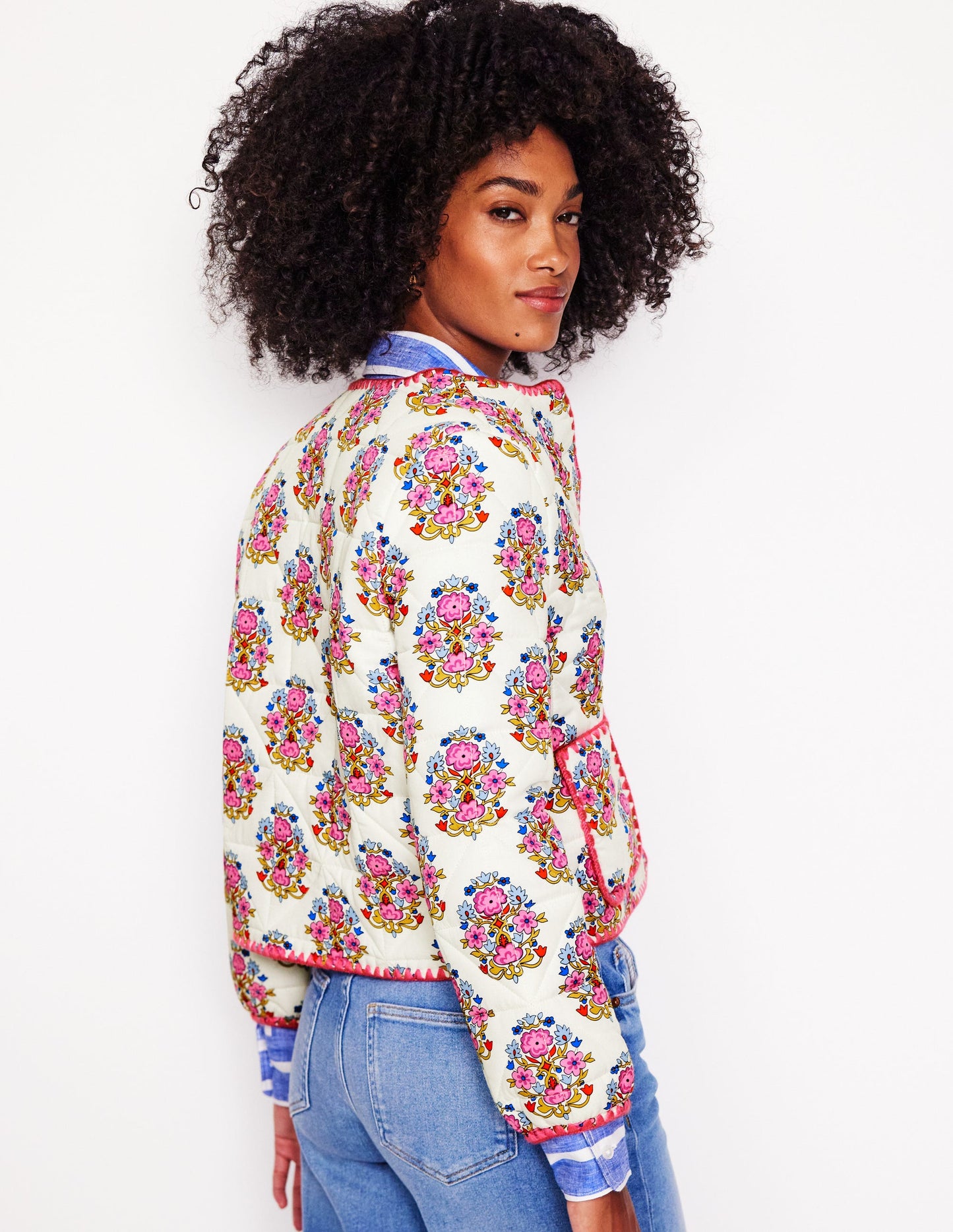 Chelsea Quilted Jacket-Wildflower Stamp