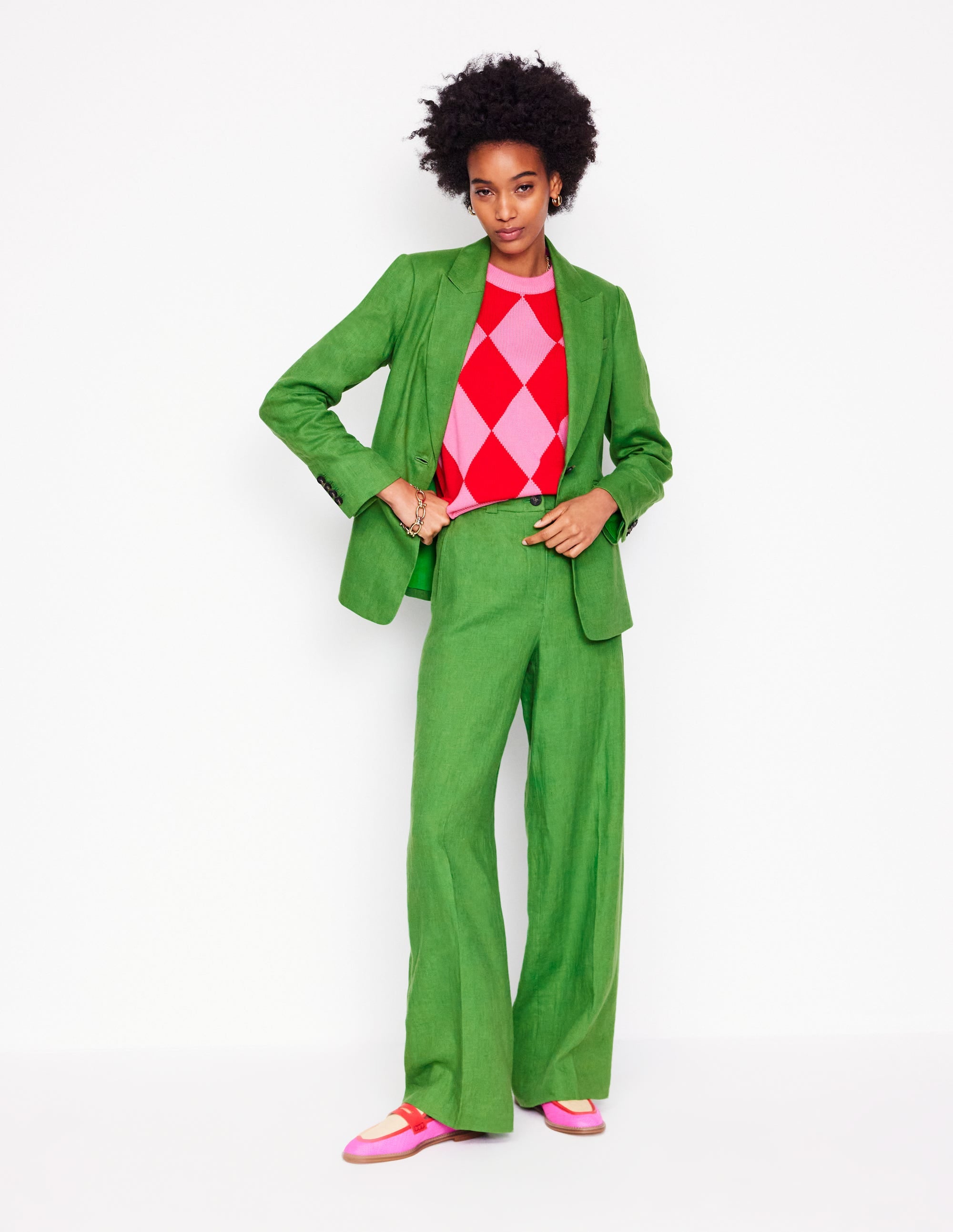 Stamford Linen Blazer-Iguana Green - Image 5
