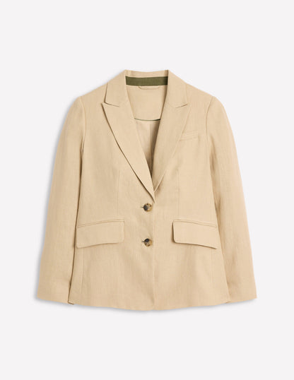 Stamford Linen Blazer-Beige