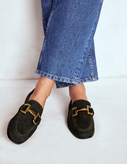 Iris Snaffle Loafers-Woodland Green