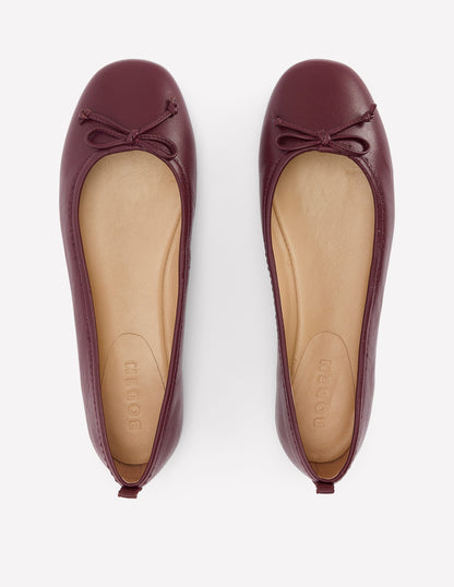 Kitty Flexi Sole Ballet Pumps-Oxblood-5