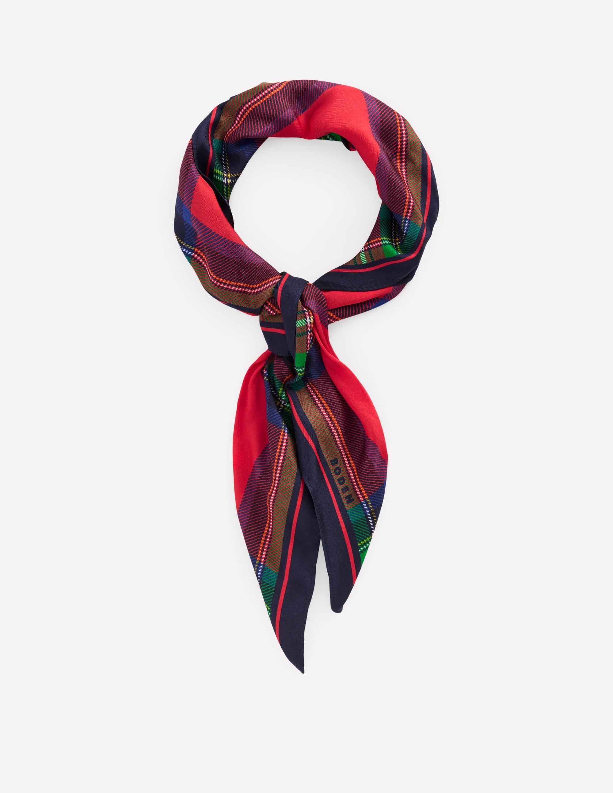 Elisabeth Silk Square Scarf-Tartan - Image 1