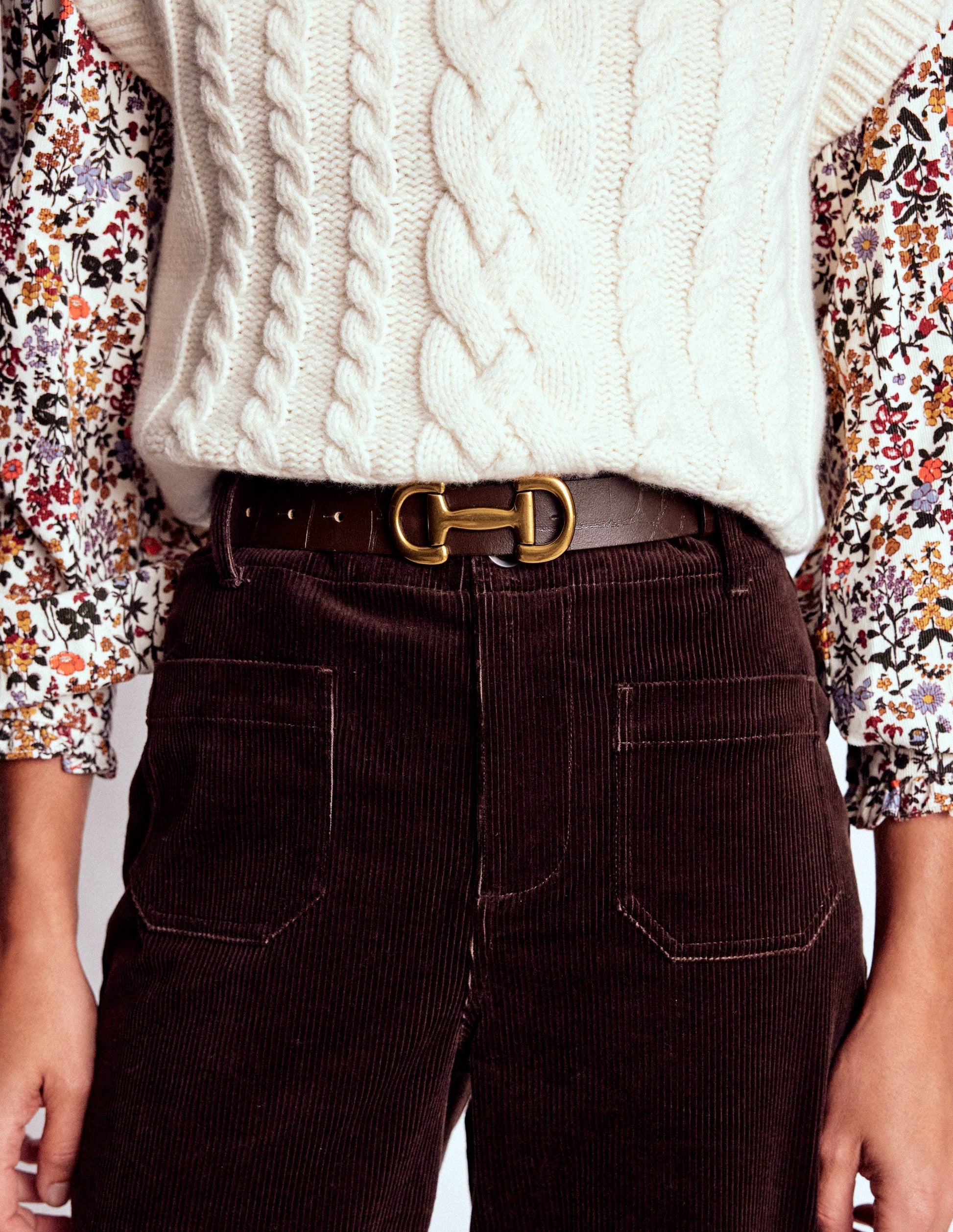 Iris Snaffle-Trim Leather Belt-Croc-1
