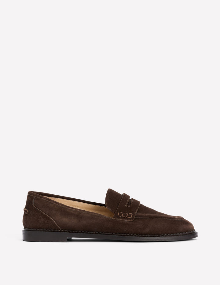 Nya Penny Loafers-Bitter Chocolate Suede