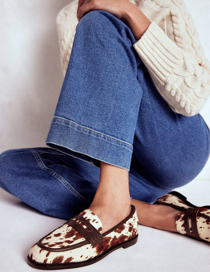 Nya Penny Loafers-Brown/Ivory-2