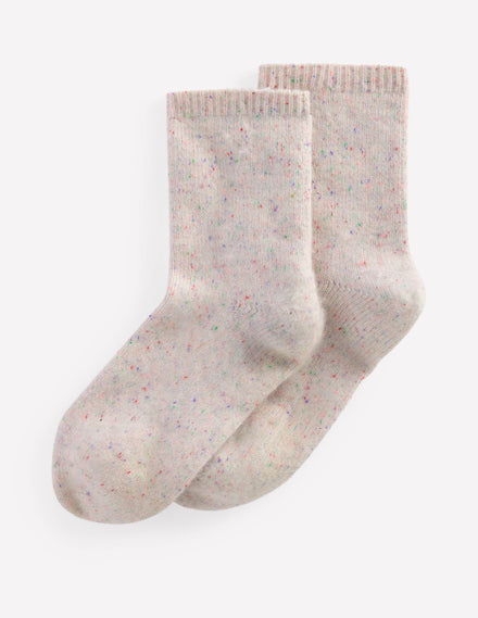 Cashmere Socks-Nepped Ivory
