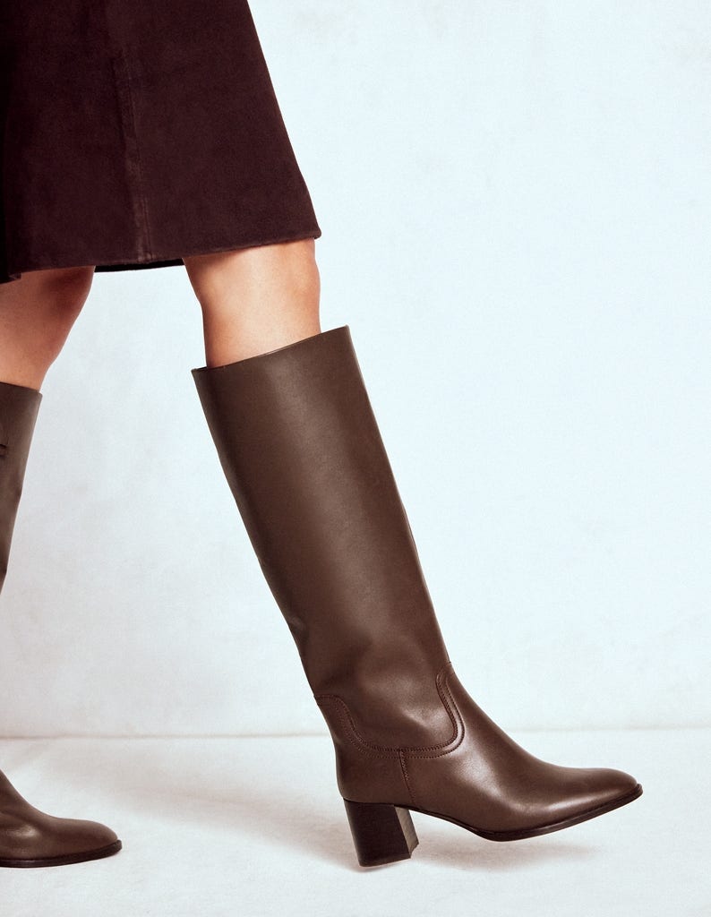 Skye Smart Knee Boots-Chocolate