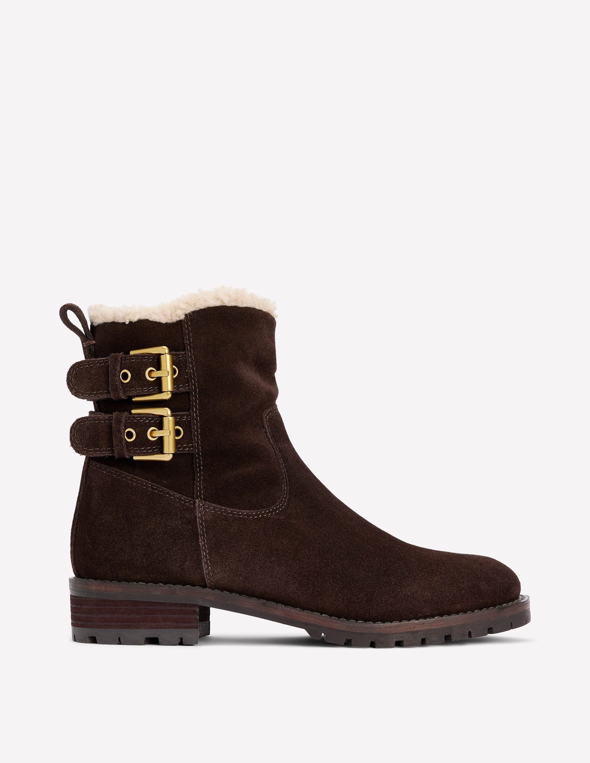 Buckle Ankle Boots-Bitter Chocolate - Image 1