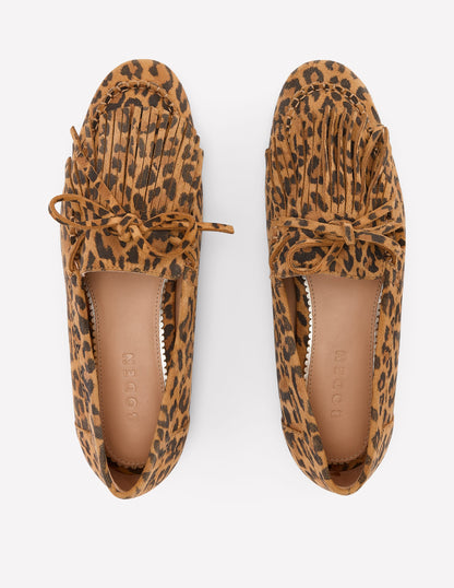 Soft Tassel Deck Shoes-Leopard-5